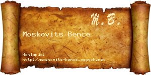 Moskovits Bence névjegykártya